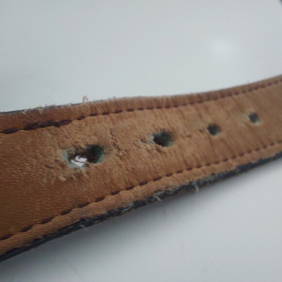 Ribbon Belt Mens Size XL Leather 41" Golf Sailing Casual Skippers Nautical Flag - Picture 9 of 9